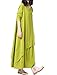 Mordenmiss Women's New Cotton Linen Long Sleeve Layered Dress Green, One Size