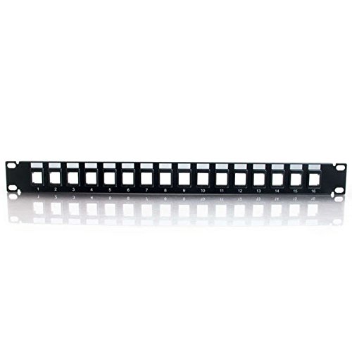 C2G 16Port Patch Panel Blank 1U Keystone Panel for Cables
