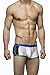 Men's Unlined Mesh Inset Stripe Contour Boxer Swimsuit by Gary Majdell Sport