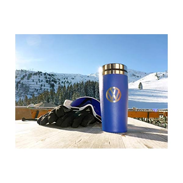 BRISA VW Collection - Original Volkswagen Isolierter Edelstahl Thermo-Becher (Doppelwandig/450ml/Blau) – Bild 6