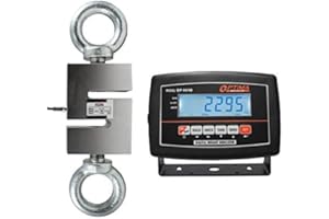 Optima Scales OP-926-3000 Digital Hanging Scale with High Precision Load Cell and Indicator, 3,000 lbs x 0.5 lb