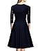 Miusol Women's Vintage Square Neck Floral Lace 2/3 Sleeve Cocktail Swing Dress, Navy Blue, Medium