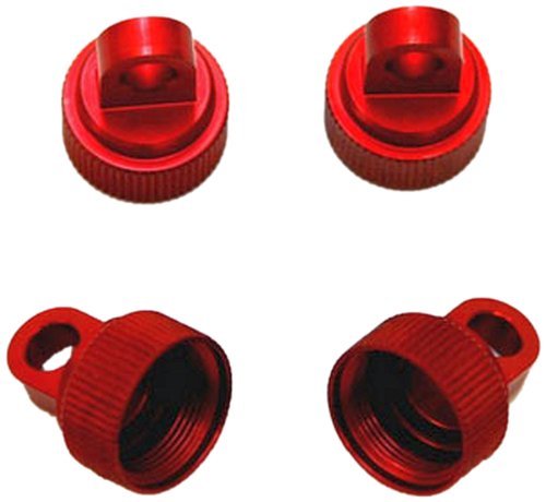 ST2267R ST Racing Aluminum Upper Shock Caps (4 pcs) for Traxxas Big Bore Shocks for Slash/Rustler/Stampede/Bandit (Red)