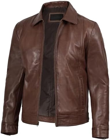 Men's M-65 Field Brown Real Leather Jacket | Men's M-65 Leather