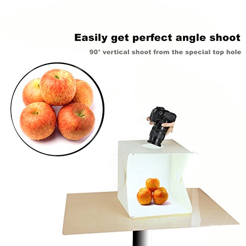 Gleading 40x40x40cm Mini Studio de Photographie Portable Tent Lightroom Kit Photo Studio avec lumière LED : Tente d…