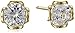Amazon Collection 18k Yellow Gold Plated Sterling Silver Cubic Zirconia Flower Basket Stud Earrings