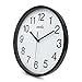 HIPPIH 10 Silent Quartz Decorative Wall Clock Non-Ticking Classic Digital Clock Battery Operated Round Easy to Read Home/Office/School Clock (Black)