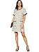 Floerns Women's Tweed Short Sleeve Shift Tunic Dress with Pockets Grey S