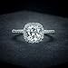 2.5ct Cushion Cut Petite Micropave Floating Halo Simulated Diamond CZ Engagement Rings Women