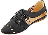 Womens Faux Leather Oxfords W/Cut Outs,Leopard Lining & Studs 4 Colors