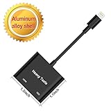 Lightning To HDMI Adapter, Lightning Digital AV Adapter with Power Supply Port For iPhone/iPad/ iPod Models, 1080P HD, Support iOS 11 and Before, No APP Needed (Black)