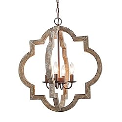 LOG BARN Large Farmhouse Chandelier Handmade Wood 4