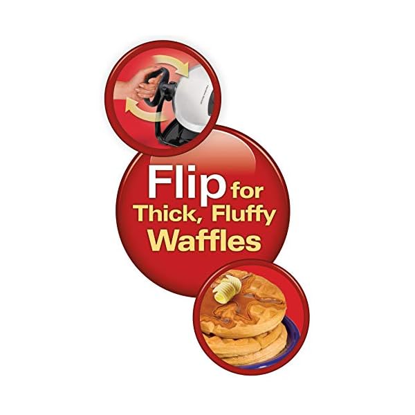 Hamilton Beach Flip Belgian Waffle Maker with Browning Control, NonStick Grids, Indicator