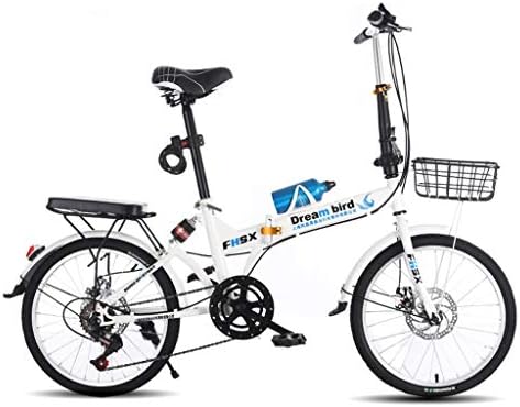 Yunyisujiao Bicycle Folding Bicycle 20 Inch Men And Women Disc Brakes Speed Bicycle Damping Adult Lightweight Bicycle (Color : RED, Size : 150 * 30 * 100CM)