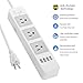 Sanchow Power Strip with 4 USB Ports and 3 Outlets Power Cord for Smartphone, Laptop, Tablet, Lamp and More