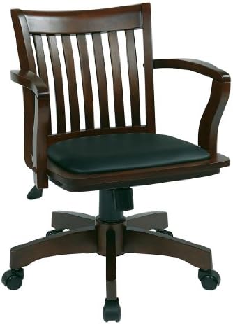 Deluxe Office Chair Wood Finish/Vinyl Seat: Espresso