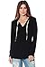 Alexander + David Womens V-Neck Hoodie Pullover Sweater - Light Raw Edge