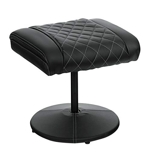 Black Recliner Massage Lumbar Chair Adjustable Swivel Couch Seat Cushion Ottoman Footrest Leather Upholstery Armchair with Ebook - Thumbnail 3