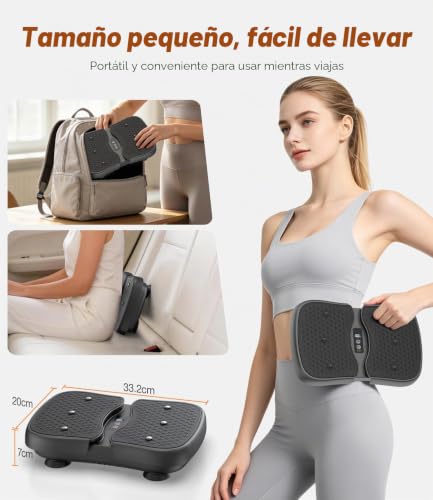Mini Vibrating Platform with Heating, 6 Training Programs, Remote Control and LCD Screen, Lightweight and Portable Muscle Vibration Platform for Daily Exercise