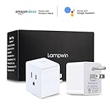 Smart Plug - 2 Pack Lampwin 2018 New Design Wifi Smart Plug Adapter Outlet Socket Works with Amazon Alexa Echo Dot and Google Assistant for Smart Home Automation
