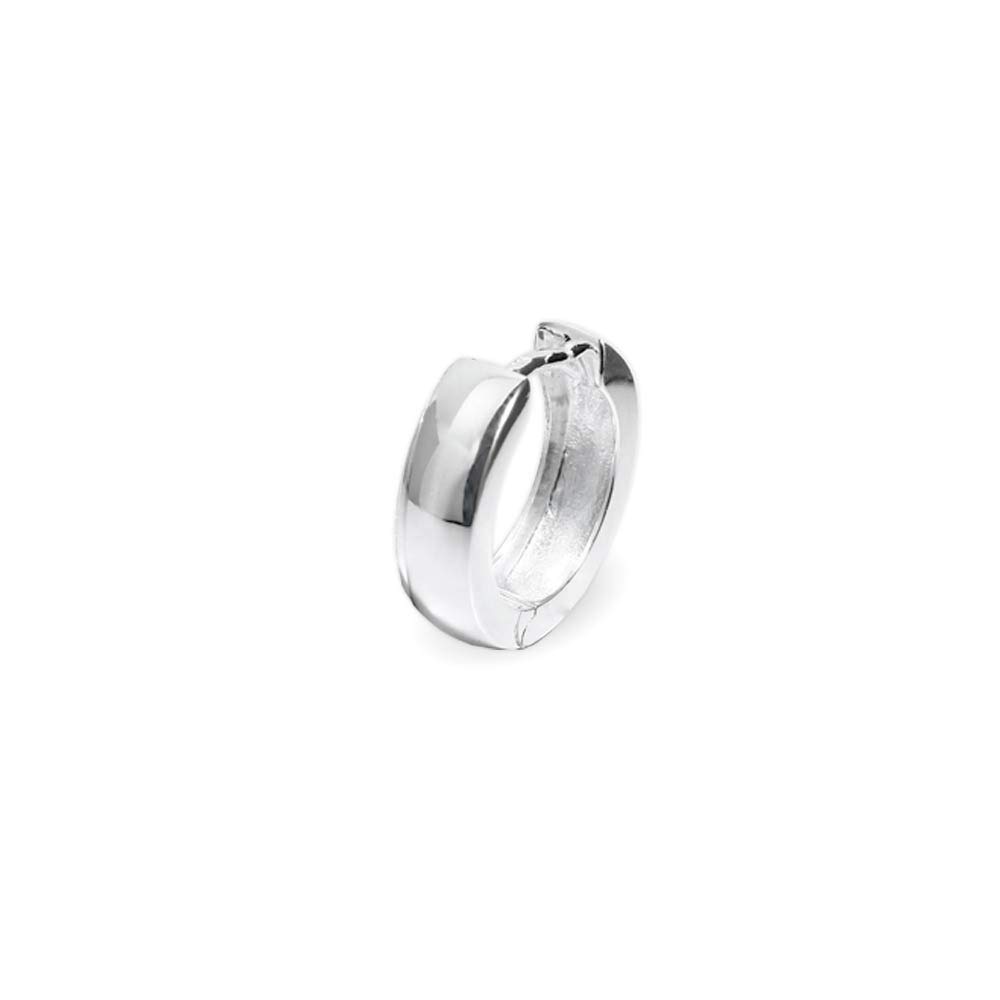 NKlaus silver SET 2x single 925 sterling silver hinged creole square rounded 15mm 40397