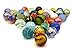 Mega Marbles Glass Shooters, Set of 50 Assorted Colored Bulk - 1
