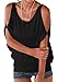 PINUPART Women's Casual Summer Loose Shirt Cold Shoulder Top L Black