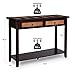 VASAGLE Sofa Table with 2 Drawers, Entryway Table with 1 Storage Shelf, Solid Wood Legs Console Table, for Living Room, Hallway, Easy Assembly, Country Style, Maple and Dark Walnut