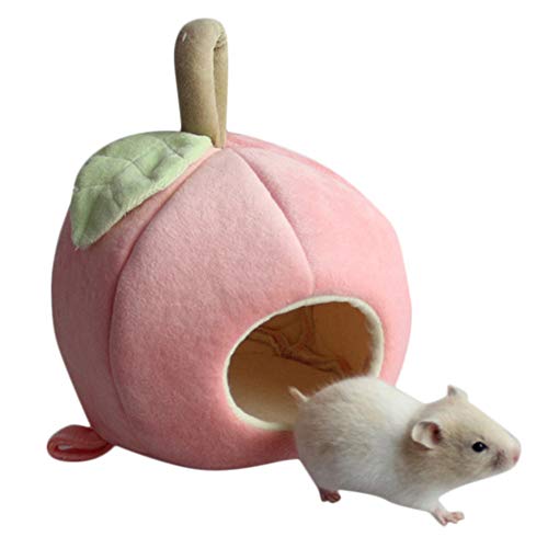 Cute Plush Winter Warm Hamster Hedgehog Rat Squirrel Nest Bed House Guinea Pig Bed Nest Pad Cage Pet Supply Hamster Warm Nest For Rat Hedgehog Squirrel House Guinea Pig Sweet Room House (Pink)