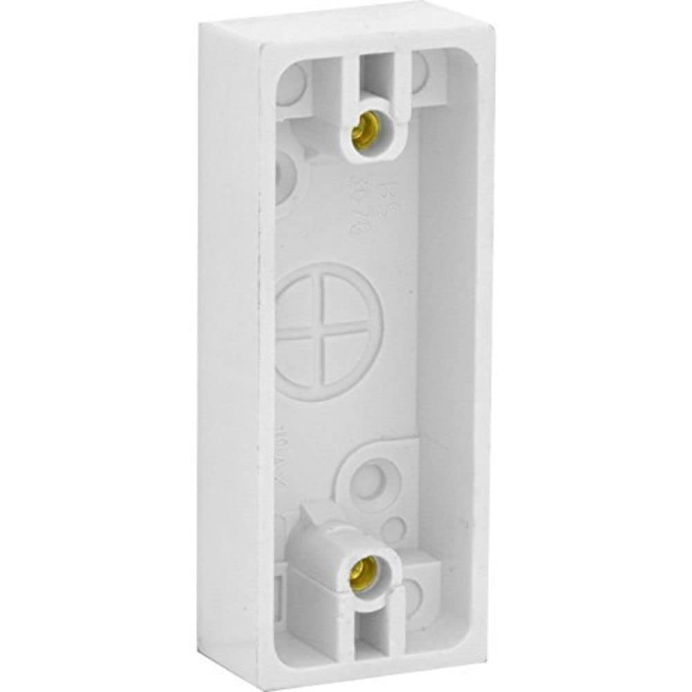 Merriway BH04525 Pattress Surface Moulded Box for 1 Gang Architrave Switch - White
