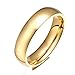 JAJAFOOK Men Women Stainless Steel Smooth Rings 4MM Width,Gold,High Palted