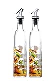 Juvale 17 Oz Olive Oil and Vinegar Cruets - Bottles with Lever Release Pourer - Set of 2