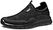 TSLA Men's Loafers & Slip-On Shoes, Lightweight Breathable Mesh Walking Shoes, Comfortable Casual Work Sneakers, Lightweight Vent Black, 10
