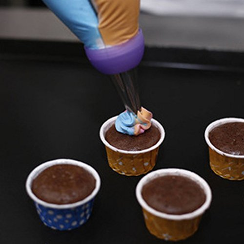 BG-Style Swirl Cake Muffin Coupler 3 Colors Swirl Decorating Cupcake Decorating Kit With Coupler Kitchen Diy Cake Cupcake Muffin Coupler Nozzle White & Purple