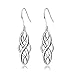 Silver Celtic Knot Dangle Earrings Sterling Silver Polished Good Luck Irish Celtic Knot Vintage Dangle Earrings Jewelry for Women,Girls Dangles