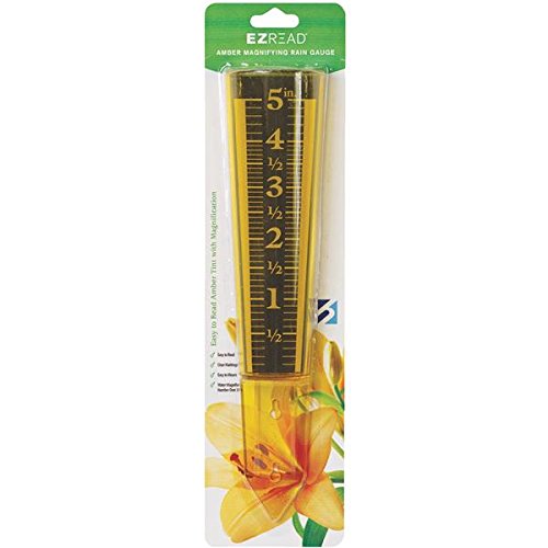 Rain Gauge With Large Print Numbers - Amber Magnifying EZREAD Rain Gauge