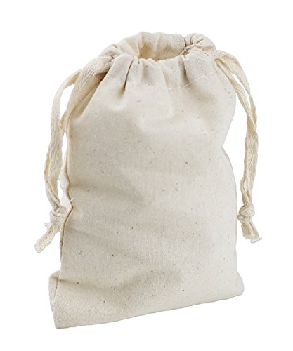 ToteBagFactoryCotton Drawstring Muslin Pouches Drawstring Favor Bags (Pack of 12) (8" x 10")