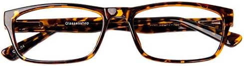 Glassesshop Classic Vintage Inspired Rectangular Clear Lens Prescription Eyeglasses Frame-Tortoise