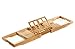 Prosumer's Choice Natural Bamboo Bathtub Caddy Tray Organizer With Book, Tablet, Phone, Wineglass Holder
