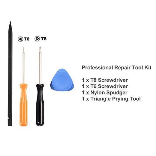 EMiEN 2 Pack Black Silver Bumpers LB RB Triggers Gamepad Buttons Repair Parts Replacement for Xbox One Elite Controller & Xbox One with 3.5mm headphone jack Versions ,T6 T8 Screwdriver Repair Tool Kit - Thumbnail 5