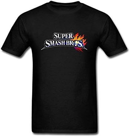 Shronm Men's Black Super Smash Bros New Interesting Game Logo T-Shirt