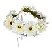 Valdler Daisy Flower Crown with Adjustable Ribbon for Festivals Party