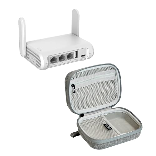 GL.iNet GL-SFT1200 (Opal) Secure Travel WiFi Router & GL.iNet Gadget Organizer Case for Travel Routers (Grey)
