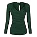 Simier Fariry Women's Long Sleeve Blouses Bottom Casual Tops Green L