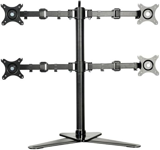 NBSilence® Quad Hex LCD Arm Monitor Desktop Free Standing Mount Adjustable Screens Fit for 10"- 30", Support Max 22lbs Weight Per Arm (D2Q)