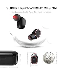 TOZO T8 True Auriculares estéreo inalámbricos TWS Bluetooth, auriculares in ear con funda de carga y micrófono integrado Sonido premium con graves para correr, hacer deporte; súper fácil conexión.