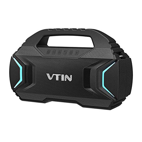 VTIN R7 Bluetooth Speaker, 40W Outdoor Speaker with Powerful Bass, 7 Lighting Mode, Wireless Stereo Pairing Speaker with 30H Playtime, 8000mah Power Bank, 100ft Bluetooth Range for Party, Outdoor