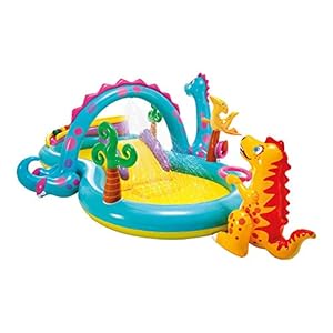 Intex-57135NP-Dinoland-Play-Center-Inflatable-water-play-center-assorted-model-with-and-without-volcano-multi-colored-333x229x112-cm-280-Liters-57135NP Intex Dinoland Play Center Inflatable Water Play Center, Assorted Model (with and without volcano), Multicoloured…