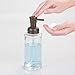 InterDesign Hamilton Glass Foaming Soap Dispenser Pump for Kitchen and Bathroom Countertop - Clear/Bronze