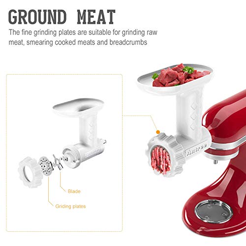 Antree Food Meat Grinder Attachment for KitchenAid Stand Mixer Including Sausage Stuffer Accessories (Renewed)